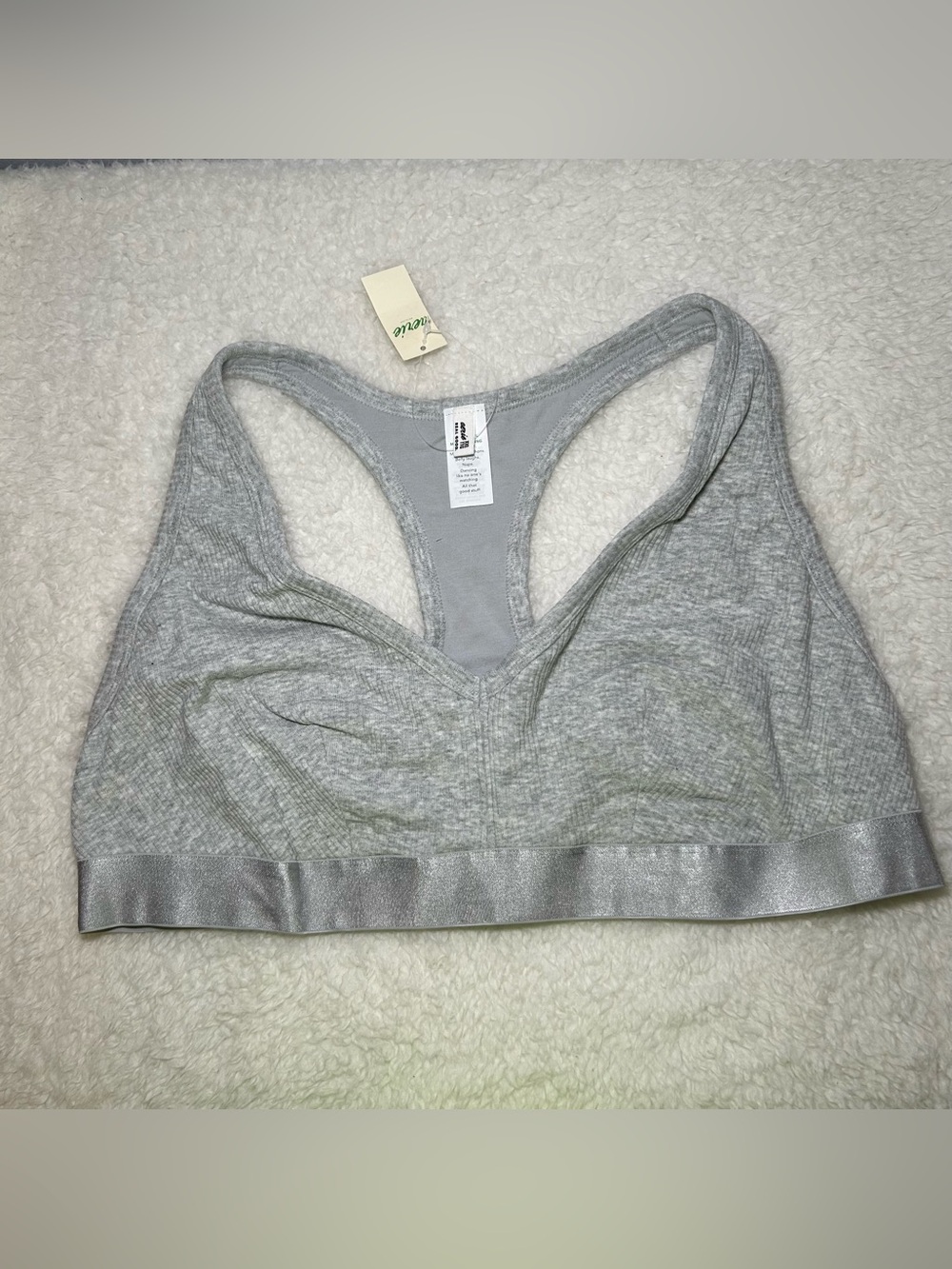 Aerie Gray Ribbed Racerback Bralette XXL New